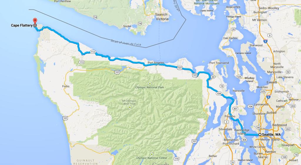 Cape Flattery Day Ride Map
