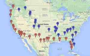 2015 Southern States Tour map