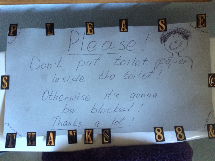 Note on the toilet