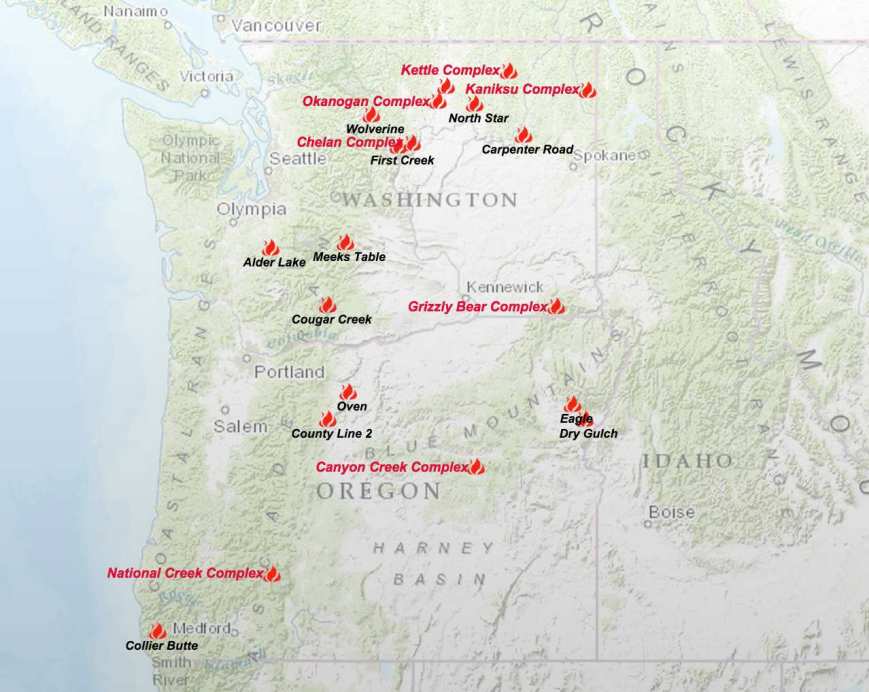 Active Northwest Forest Fires