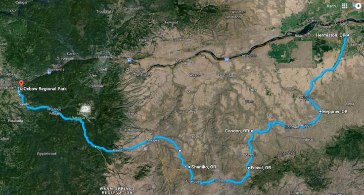 Day 2 Route - satellite view