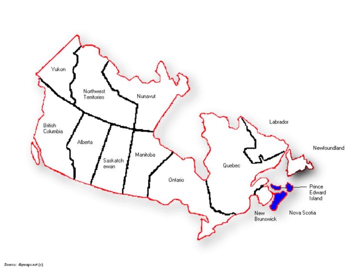Canada Map PEI and NS